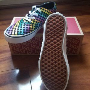 VANS "OFF THE WALL" Doheny Rainbow Checker Kids Shoes